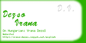 dezso vrana business card