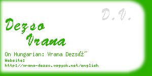 dezso vrana business card